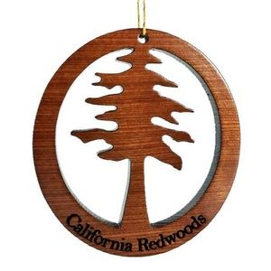 Redwood Tree Wood Ornament Souvenir